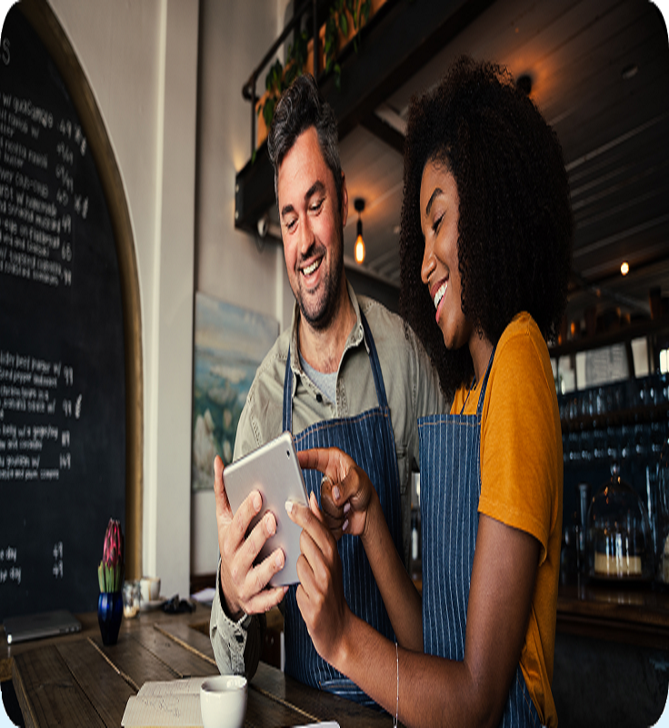 People checking on tablet about business opportunity