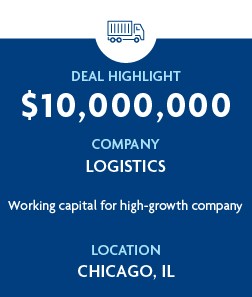 $10 million, Logistics Company, Chicago, IL