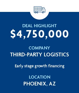 $4,750,000 - Third - Party Logistics Company - Early stage growth financing - Phoeniz, AZ