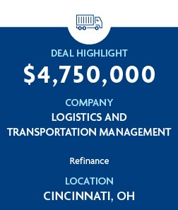 $4,750,000 - Logistics And Transportation Management - Refinance - Cincinnati, OH