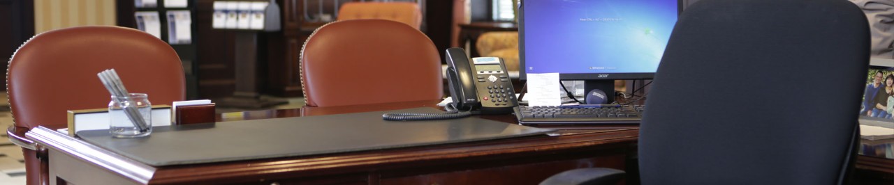 Office desk with a computer